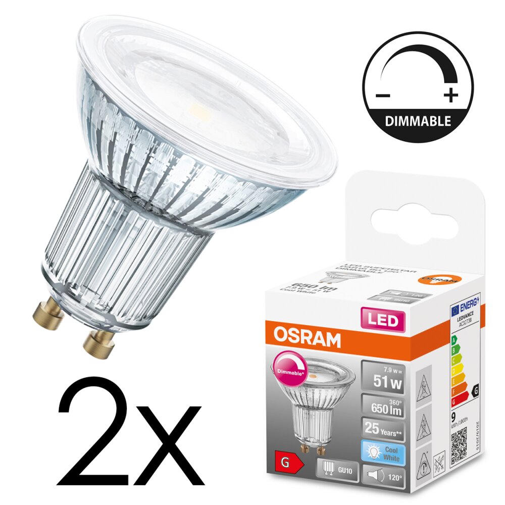 GU10 LED 7.9 Watt blanco neutro regulable 650 Lumen main product photo
