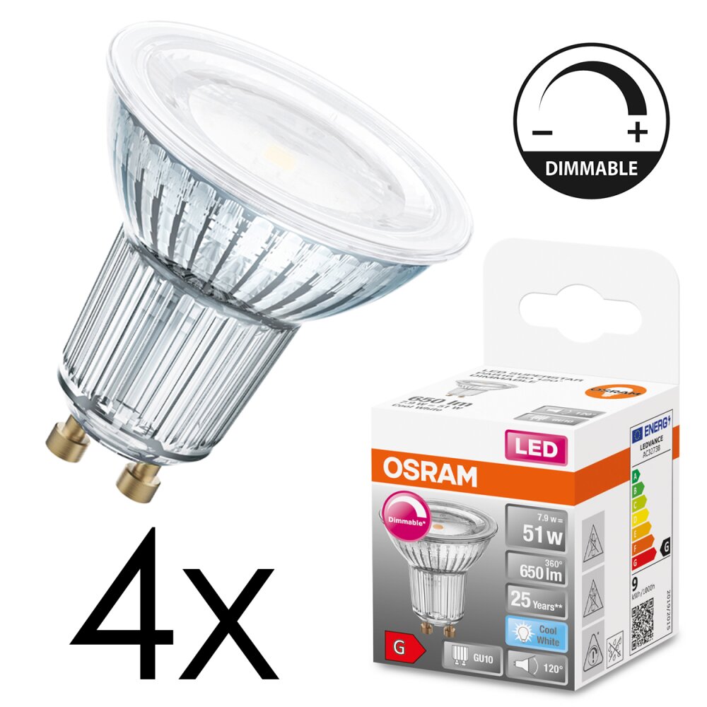 GU10 LED 7.9 Watt blanco neutro regulable 650 Lumen main product photo