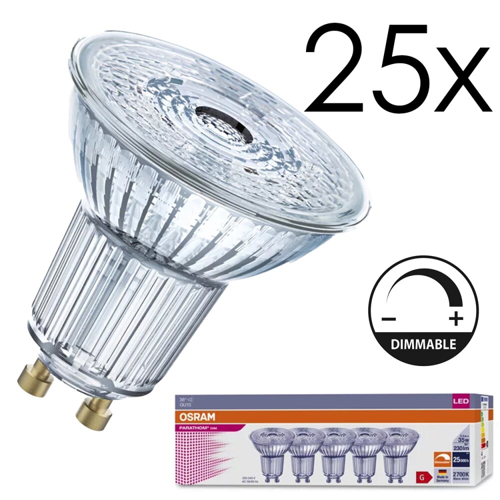 GU10 LED 3.4 Watt blanco cálido regulable 230 Lumen main product photo