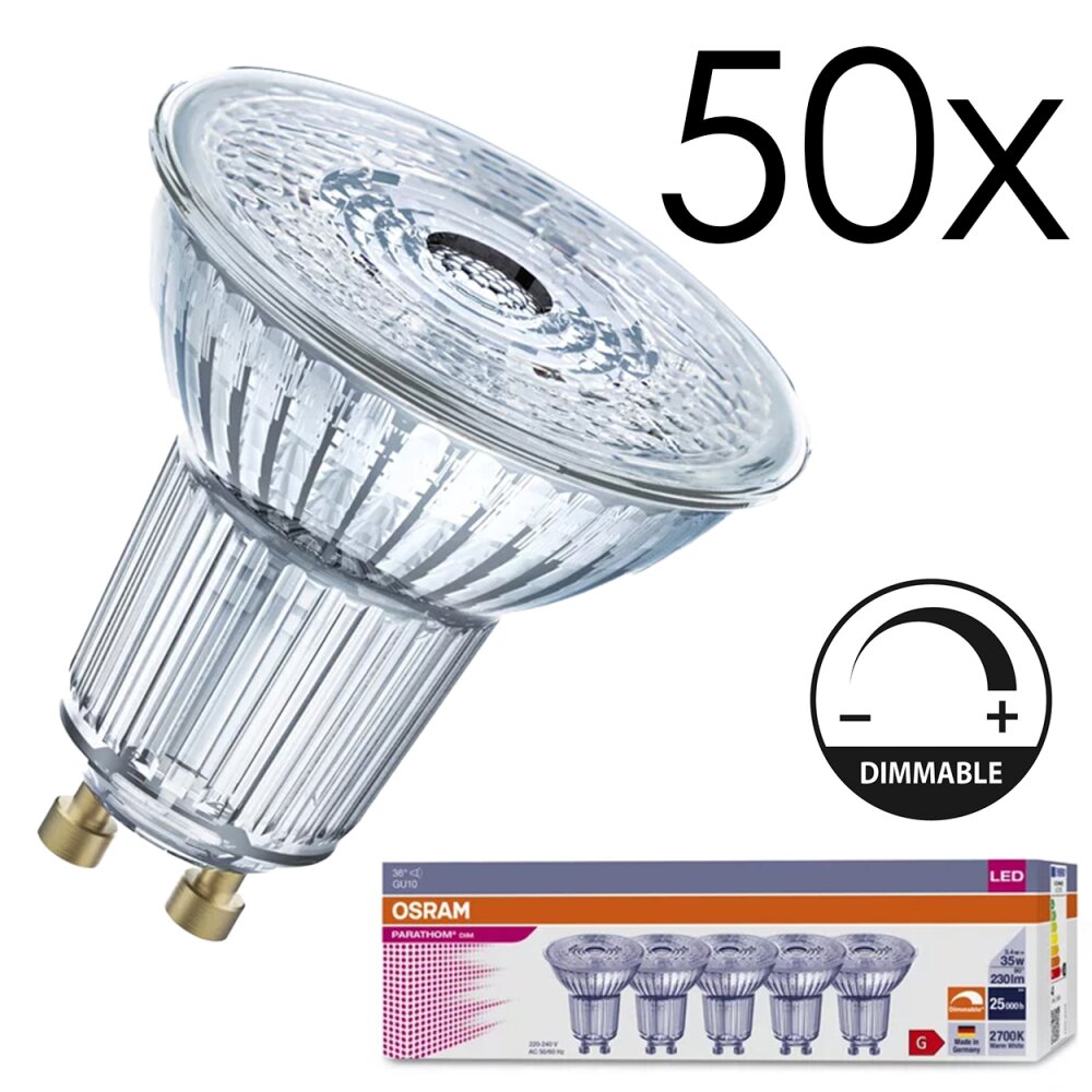 GU10 LED 3.4 Watt blanco cálido regulable 230 Lumen main product photo