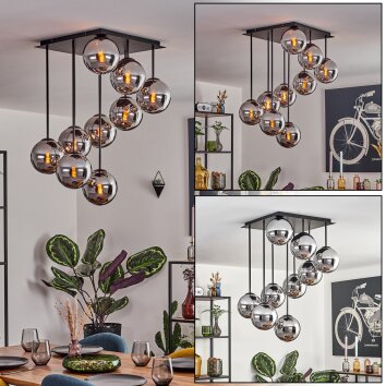 Gastor Plafones, Luminarias esféricas Cromo, Ahumado, 9 luces