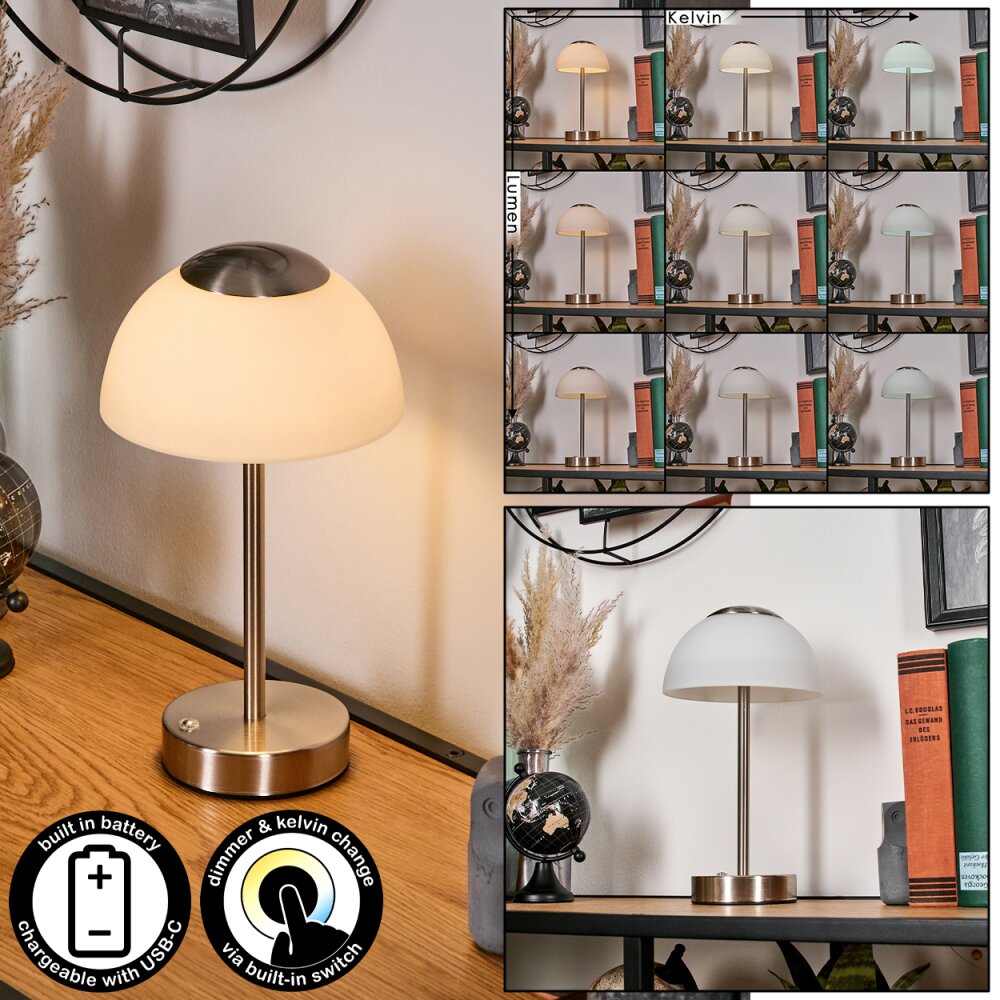 Rands Lámparas de mesa LED Níquel-mate, 1 luz main product photo