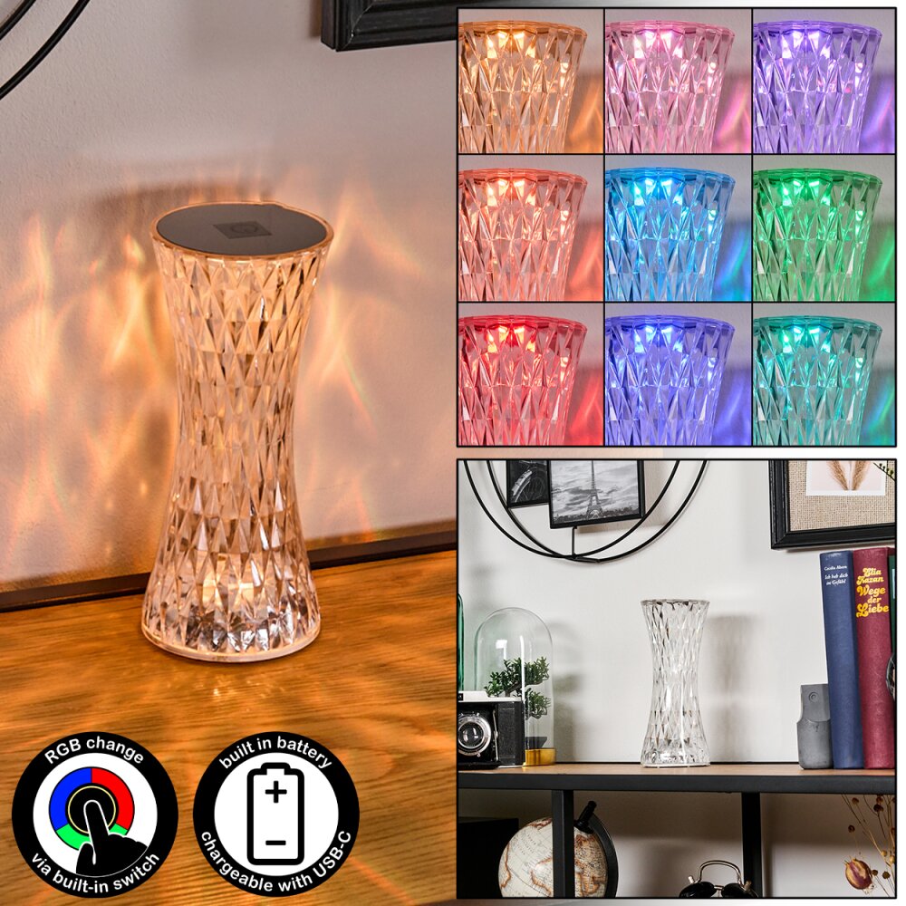 Lámpara Champiñón Balsa Lámparas de mesa LED Transparente, claro, 1 luz, Cambia de color main product photo
