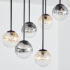 Chehalis Plafones, Luminarias esféricas Colores ámbar, Transparente, Ahumado, 9 luces
