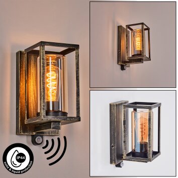 Portalis Aplique de exterior dorado, Negro, 1 luz Portalis Aplique de exterior dorado, Negro, 1 luz