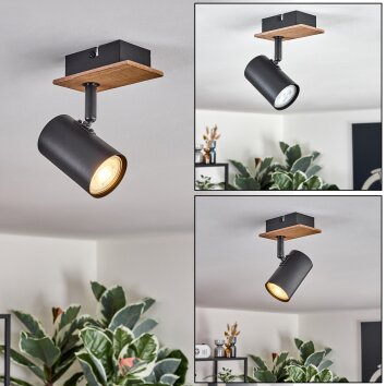 Guardais Plafones, Spot techo Negro, 1 luz