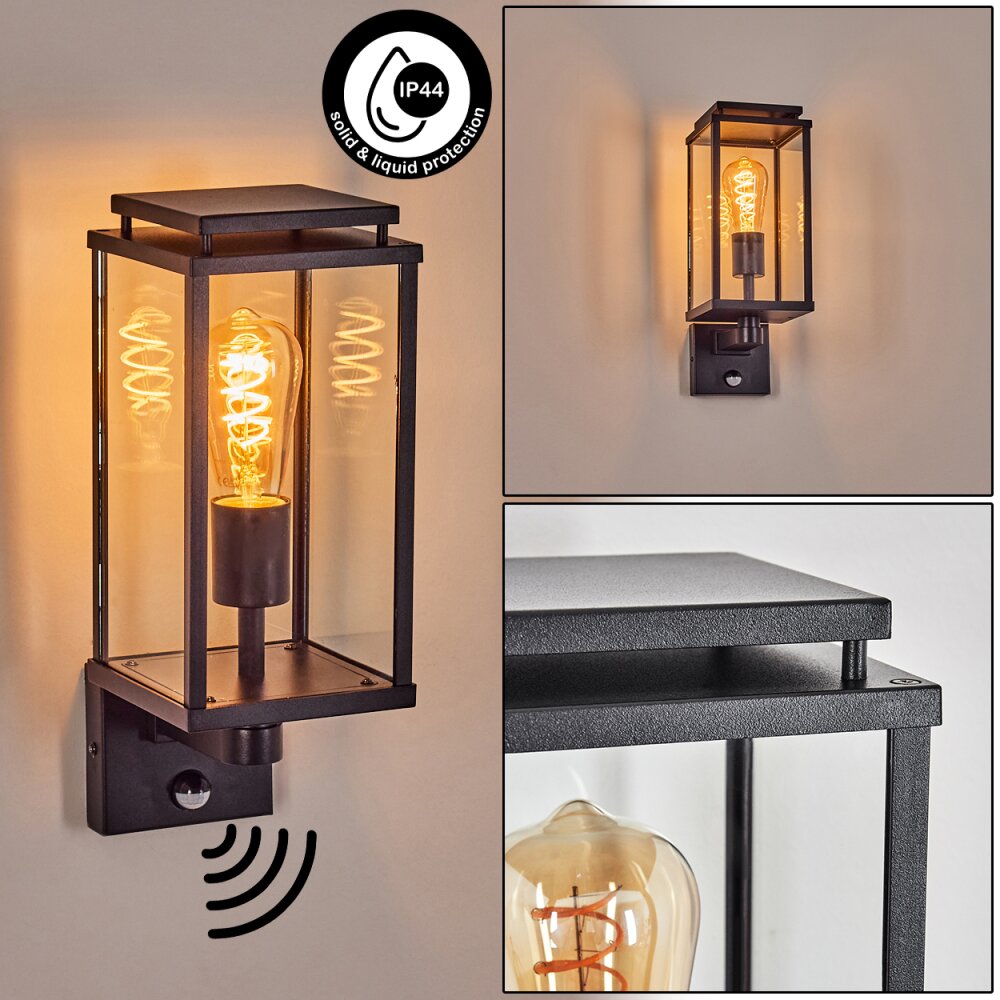 Cadafaes Aplique de exterior Negro, 1 luz, Sensor de movimiento main product photo
