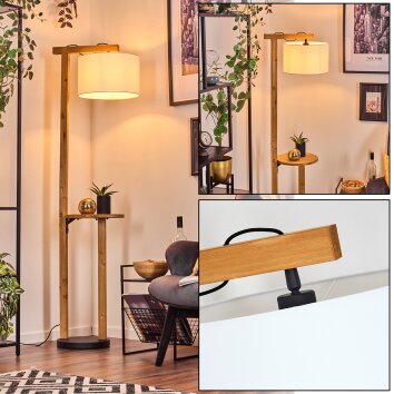 Bassagoda Lámpara de pie Crudo, Negro, 1 luz