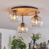 Koyoto Plafones, Luminarias esféricas Crudo, Negro, 3 luces