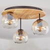 Koyoto Plafones, Luminarias esféricas Crudo, Negro, 3 luces