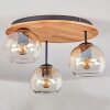 Koyoto Plafones, Luminarias esféricas Crudo, Negro, 3 luces