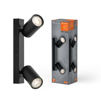 Lámparas Ledvance Spot Plafones, Spot techo LED Negro, 2 luces
