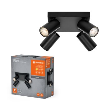Lámparas Ledvance Spot Plafones, Spot techo LED Negro, 4 luces