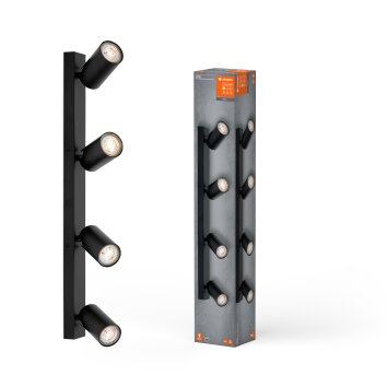 Lámparas Ledvance Spot Plafones, Spot techo LED Negro, 4 luces