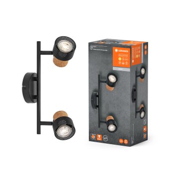 Lámparas Ledvance Spot Plafones, Spot techo LED Negro, 2 luces