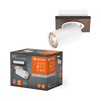 Lámparas Ledvance Spot Plafones, Spot techo LED Color madera, Blanca, 1 luz