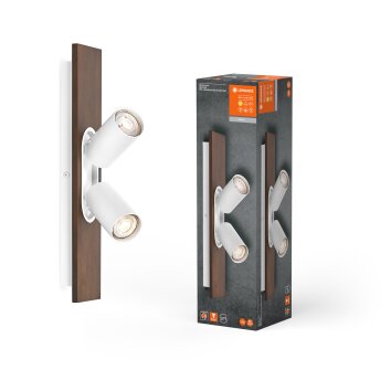 Lámparas Ledvance Spot Plafones LED Color madera, Blanca, 2 luces