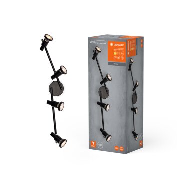 Lámparas Ledvance Spot Plafones, Spot techo LED Negro, 4 luces