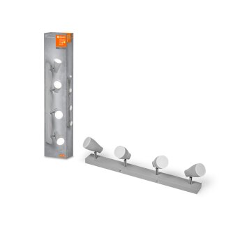Lámparas Ledvance Spot Plafones, Spot techo LED Gris, 4 luces