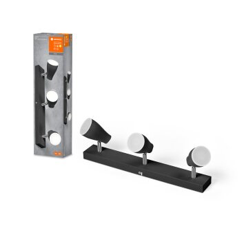 Lámparas Ledvance Spot Plafones, Spot techo LED Negro, 3 luces