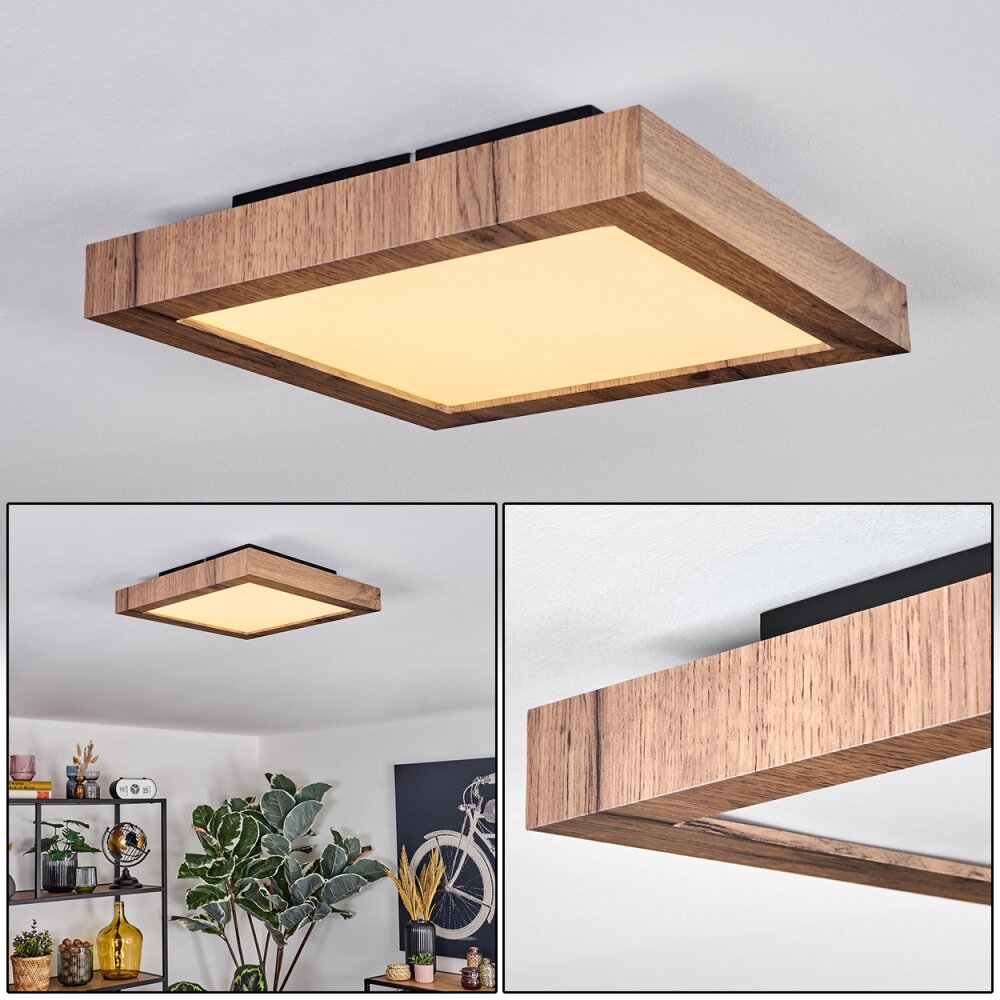 Salmi Plafones, Panel LED Color madera, Negro, 1 luz main product photo