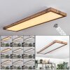 Salmi LED Color madera, Negro, 1 luz, Mando a distancia