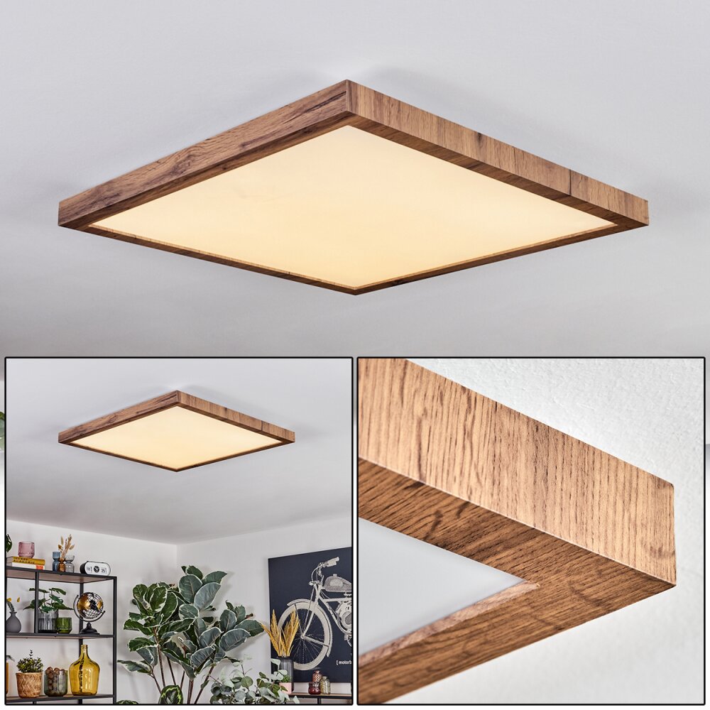 Salmi Plafones, Panel LED Color madera, Negro, 1 luz main product photo