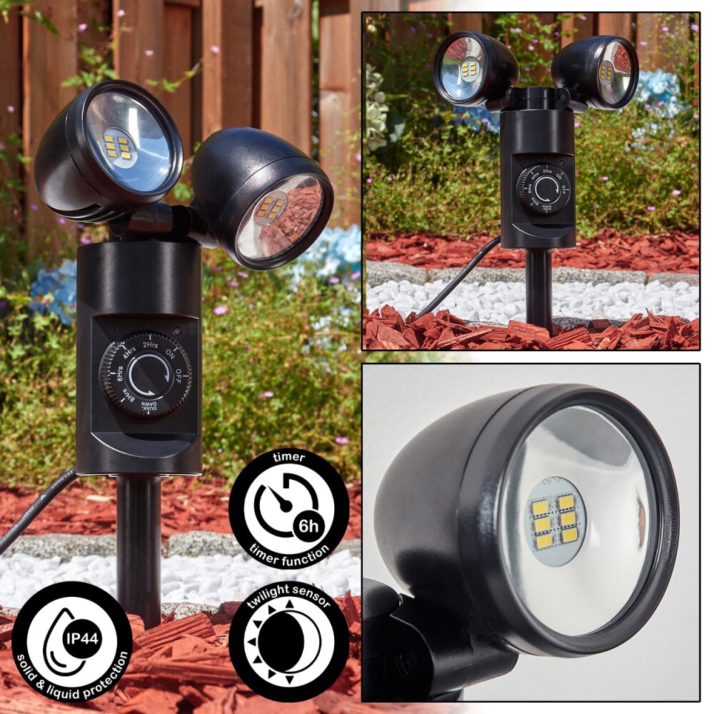 Plingshult Iluminación exterior, Varilla de toma de tierra, Iluminación de caminos LED Negro, 2 luces main product photo