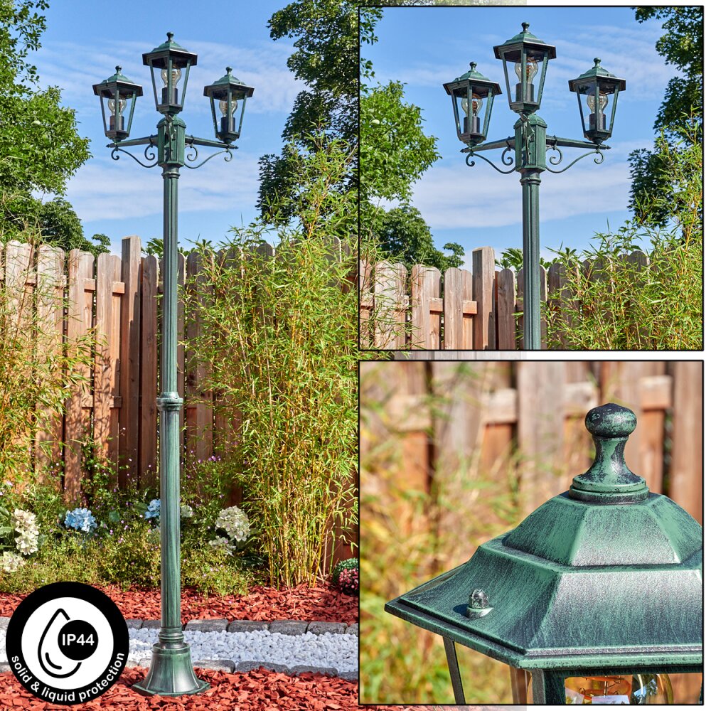Loria Iluminación exterior, Candelabro, Iluminación de caminos Verde, Negro, 3 luces main product photo