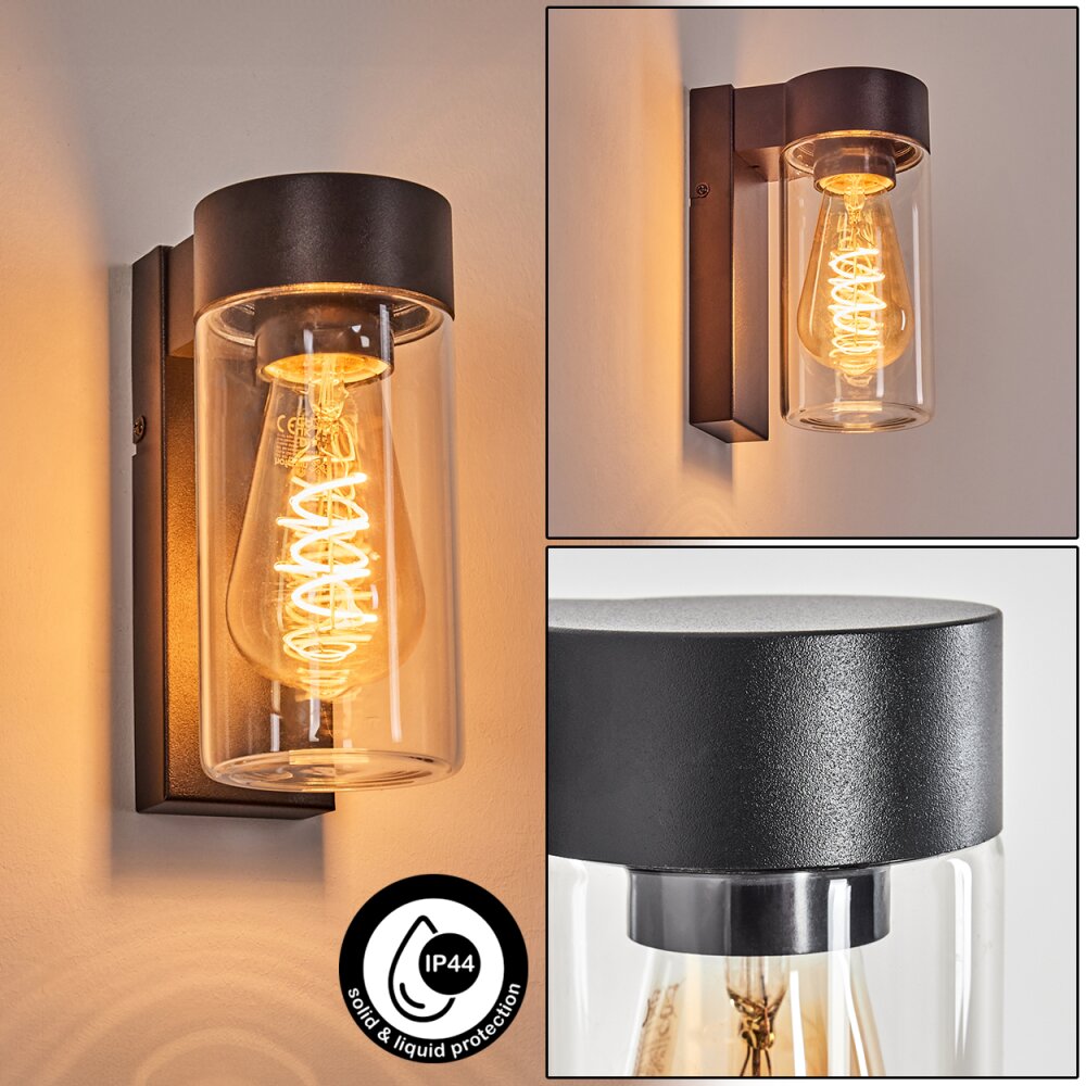Encoberta Aplique de exterior Negro, 1 luz main product photo
