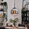 Gastor Lámparas suspendidas, Luminarias esféricas 30 cm Cromo, Transparente, Ahumado, 1 luz