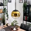 Gastor Lámparas suspendidas, Luminarias esféricas 20 cm dorado, Transparente, 1 luz