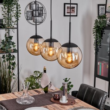 Gastor Lámparas suspendidas, Luminarias esféricas Colores ámbar, 3 luces