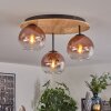 Koyoto Plafones, Luminarias esféricas 40 cm Crudo, Negro, 3 luces