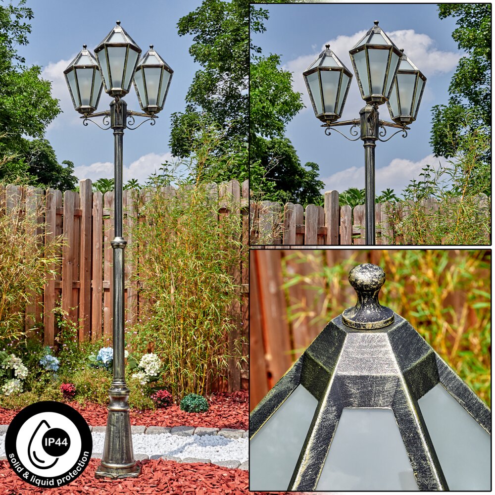 Falfosa Iluminación exterior, Candelabro, Iluminación de caminos dorado, Negro, 3 luces main product photo