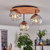 Koyoto Plafones, Luminarias esféricas 40 cm Crudo, Negro, 3 luces