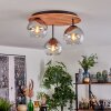 Koyoto Plafones, Luminarias esféricas 40 cm Crudo, Negro, 3 luces