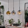 Gastor Lámparas suspendidas, Luminarias esféricas dorado, Transparente, Ahumado, 3 luces