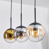 Gastor Lámparas suspendidas, Luminarias esféricas dorado, Transparente, Ahumado, 3 luces