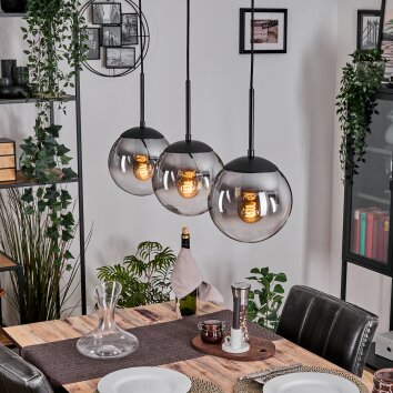 Gastor Lámparas suspendidas, Luminarias esféricas Transparente, Ahumado, 3 luces