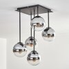 Gastor Plafones, Luminarias esféricas Cromo, Transparente, Ahumado, 5 luces