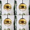 Gastor Lámparas suspendidas, Luminarias esféricas dorado, Transparente, 3 luces