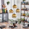 Koyoto Lámparas suspendidas, Luminarias esféricas 35 cm dorado, Transparente, 4 luces