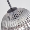 Koyoto Lámparas suspendidas, Luminarias esféricas 35 cm Transparente, Ahumado, 4 luces