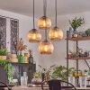 Koyoto Lámparas suspendidas, Luminarias esféricas 35 cm Colores ámbar, 4 luces