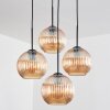 Koyoto Lámparas suspendidas, Luminarias esféricas 35 cm Colores ámbar, 4 luces