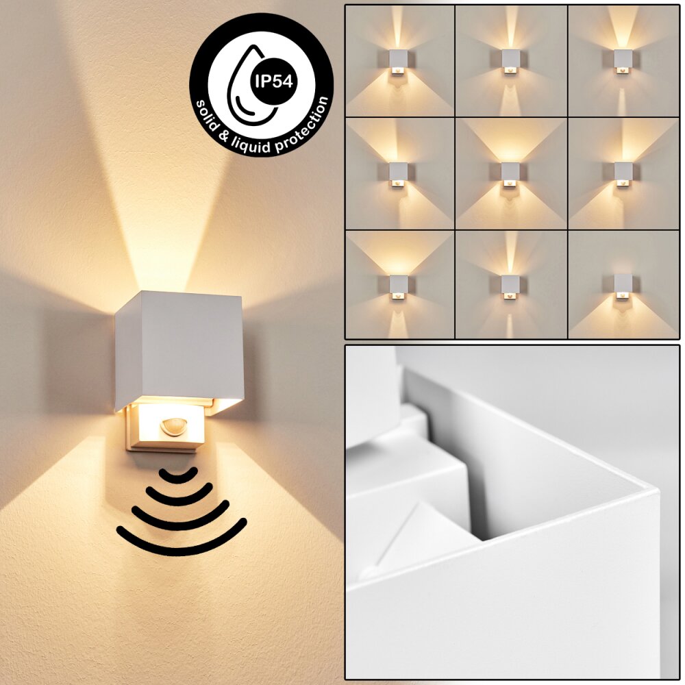 Almodofa Aplique de exterior, Lámpara Up & Down Blanca, 1 luz, Sensor de movimiento main product photo