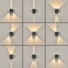 Almodofa Aplique de exterior, Lámpara Up & Down Antracita, 1 luz, Sensor de movimiento