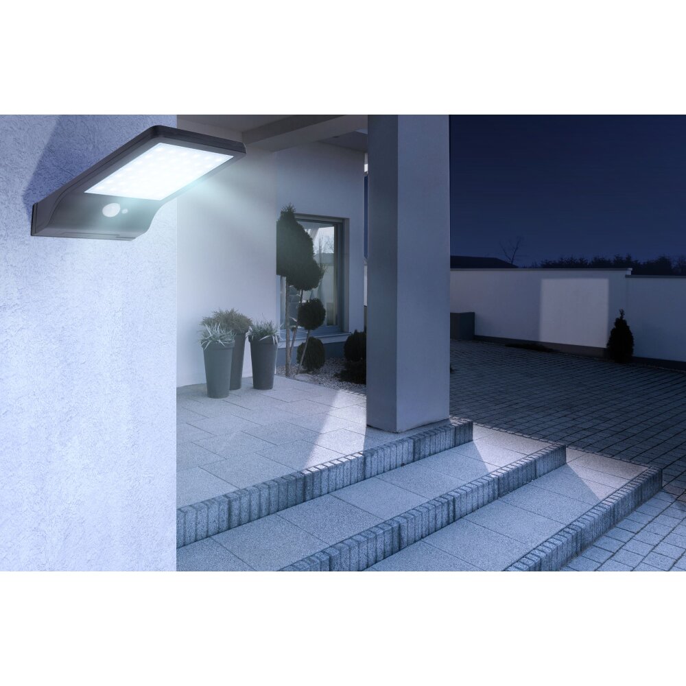 Lámparas Globo Lighting SOLAR Aplique de exterior, Lámparas solares LED Negro, Transparente, claro, 42 luces, Sensor de movimiento main product photo