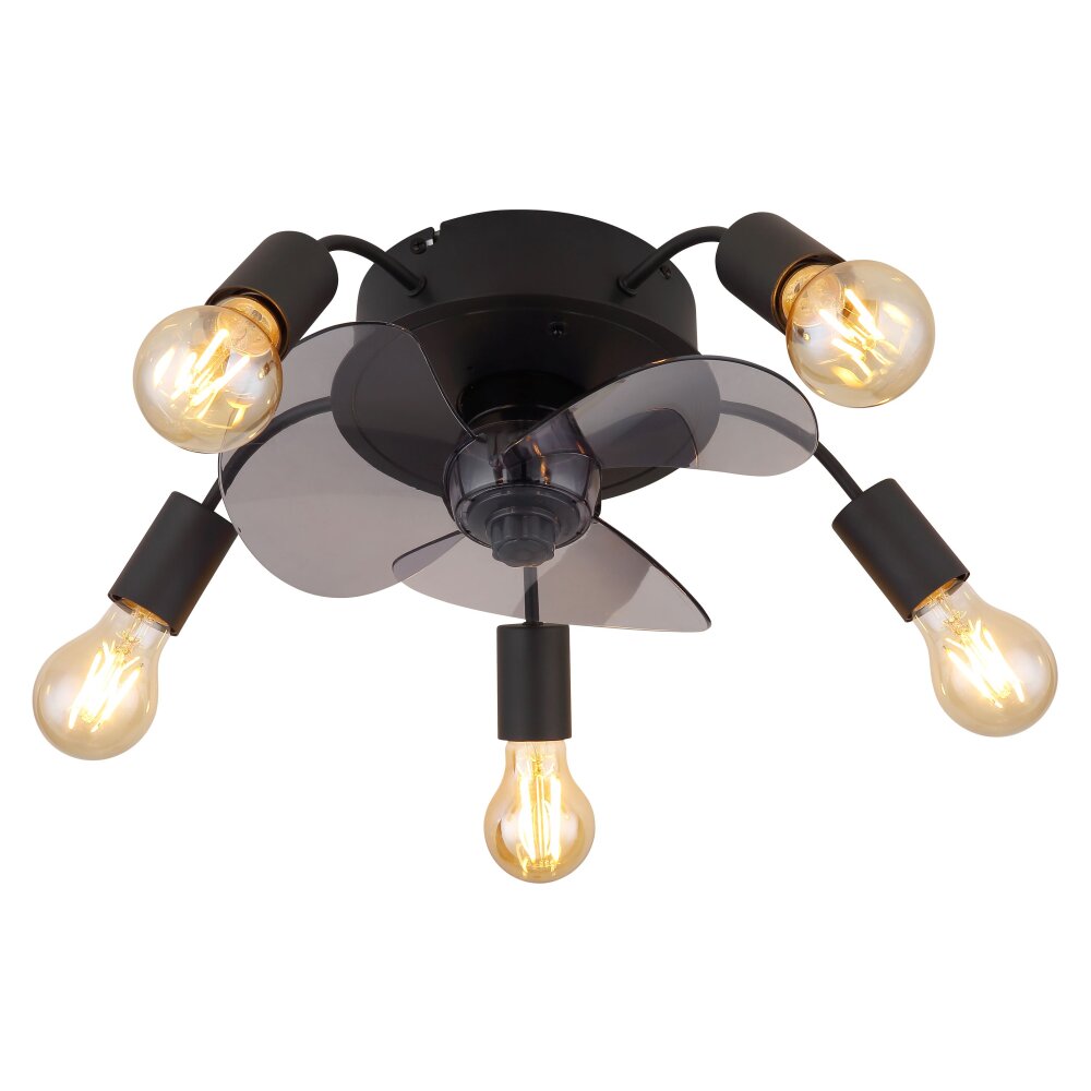 Lámparas Globo Lighting Alisha lámpara ventilador de techo Negro, 5 luces, Mando a distancia main product photo